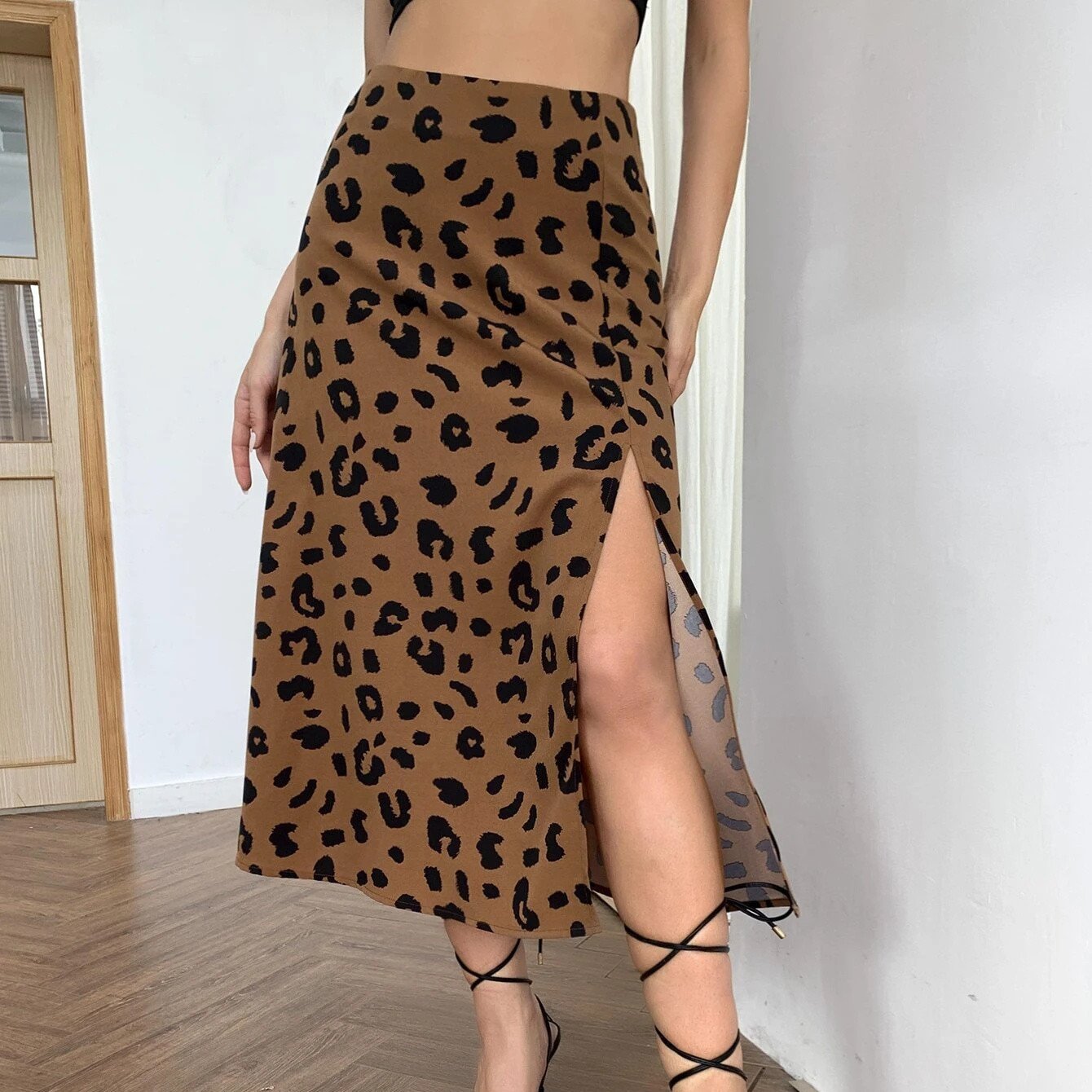 Slim High Waist Printed Skirt for Women